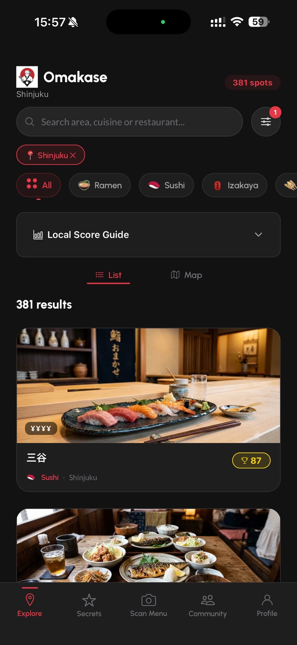 Omakase GO: restaurant discovery in Shinjuku